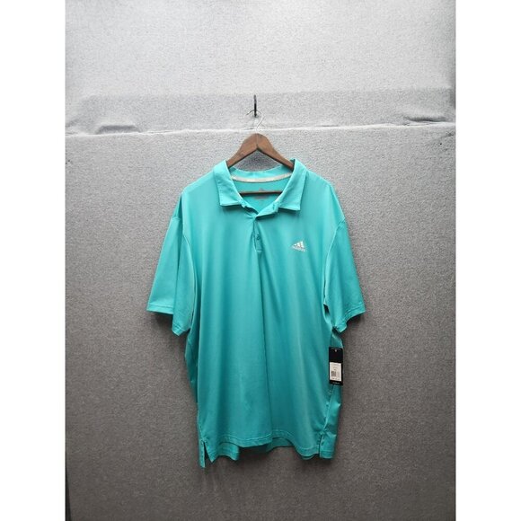 Adidas Mens 2XL Aqua Polo Shirt UPF 50 Golf Performance Lightweight Short Sleeve - Picture 1 of 5